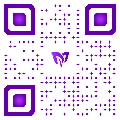 Purple Herbal Leaf QR code template